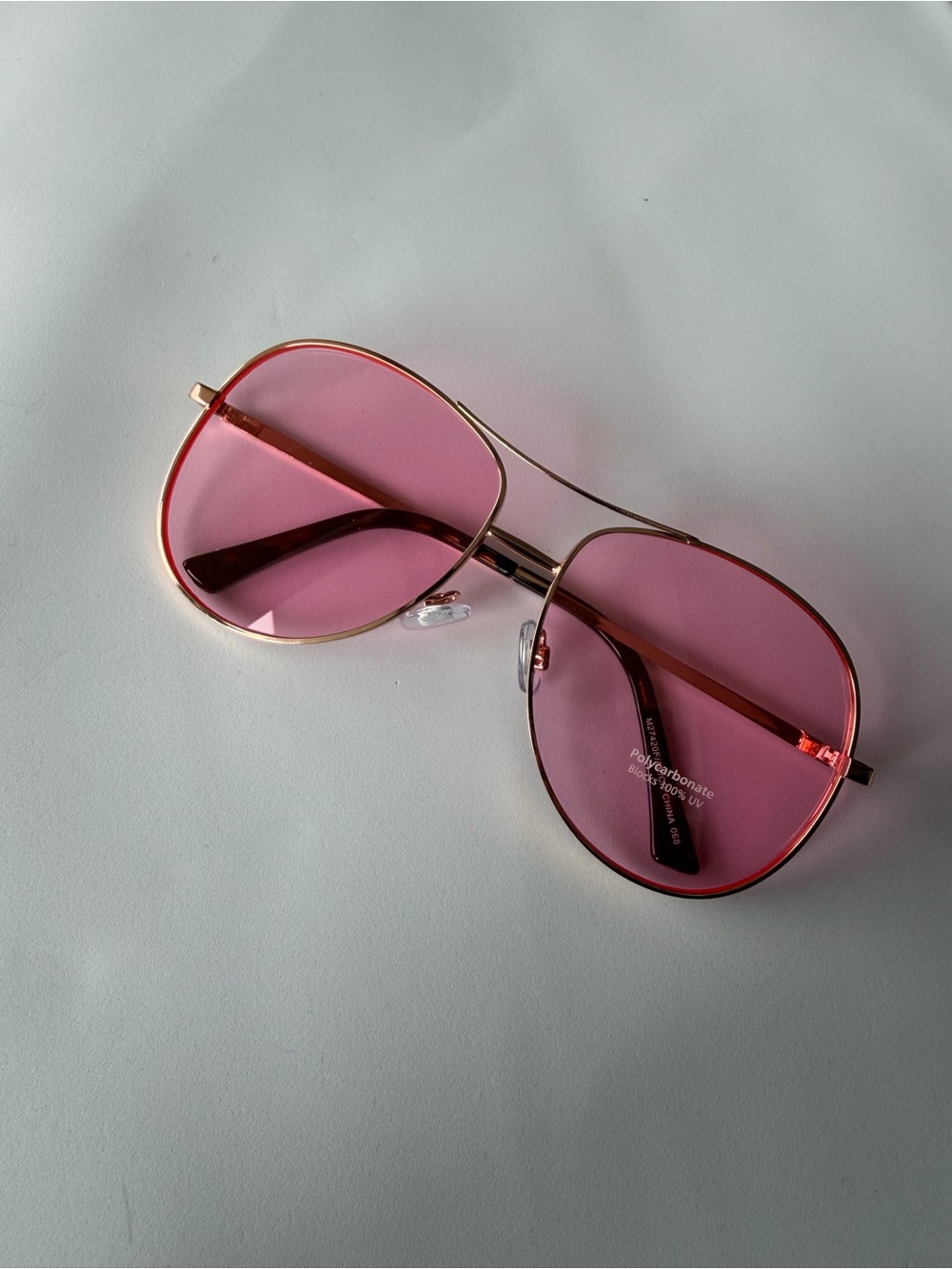 Women's Pink Aviator Sunglasses - Rose Lens
